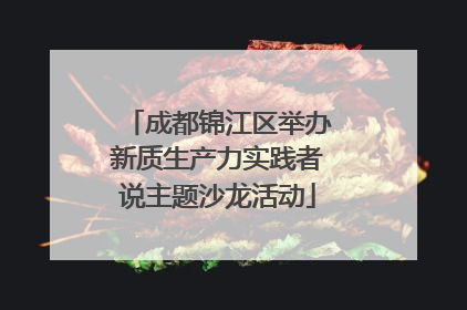 成都锦江区举办新质生产力实践者说主题沙龙活动